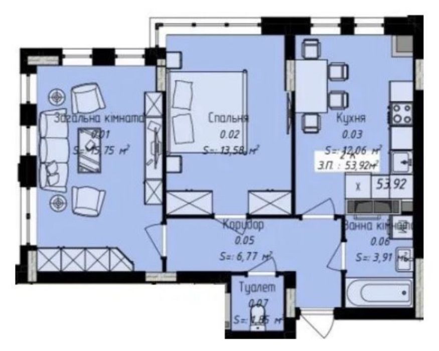 2-о кімнатна, нова квартира в якісному ЖК!