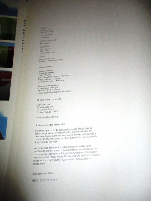 Livro Superbrands Portugal 2005 Tap Tributo a Marcas de Excelência