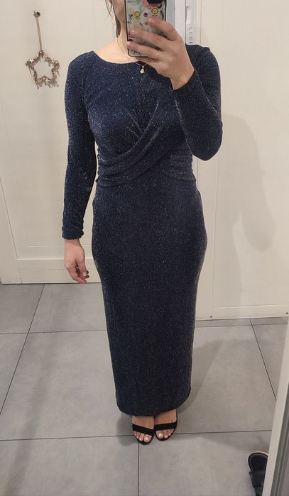 Granatowa sukienka maxi