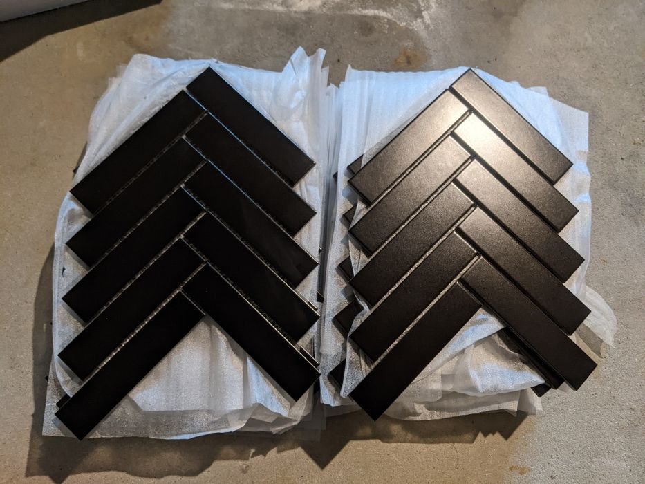 Raw decor jodełka XL czarna matowa 24 arkusze/plastry