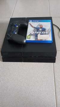 Playstation 4 500g com comando e FIFA23