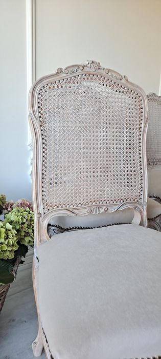 Stylowe krzesła rafia Shabby Chic Ludwikowskie Ludwik Prowansja  boho