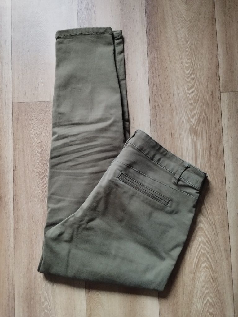 C&A Clockhouse 42 chinosy spodnie materiałowe khaki jesień