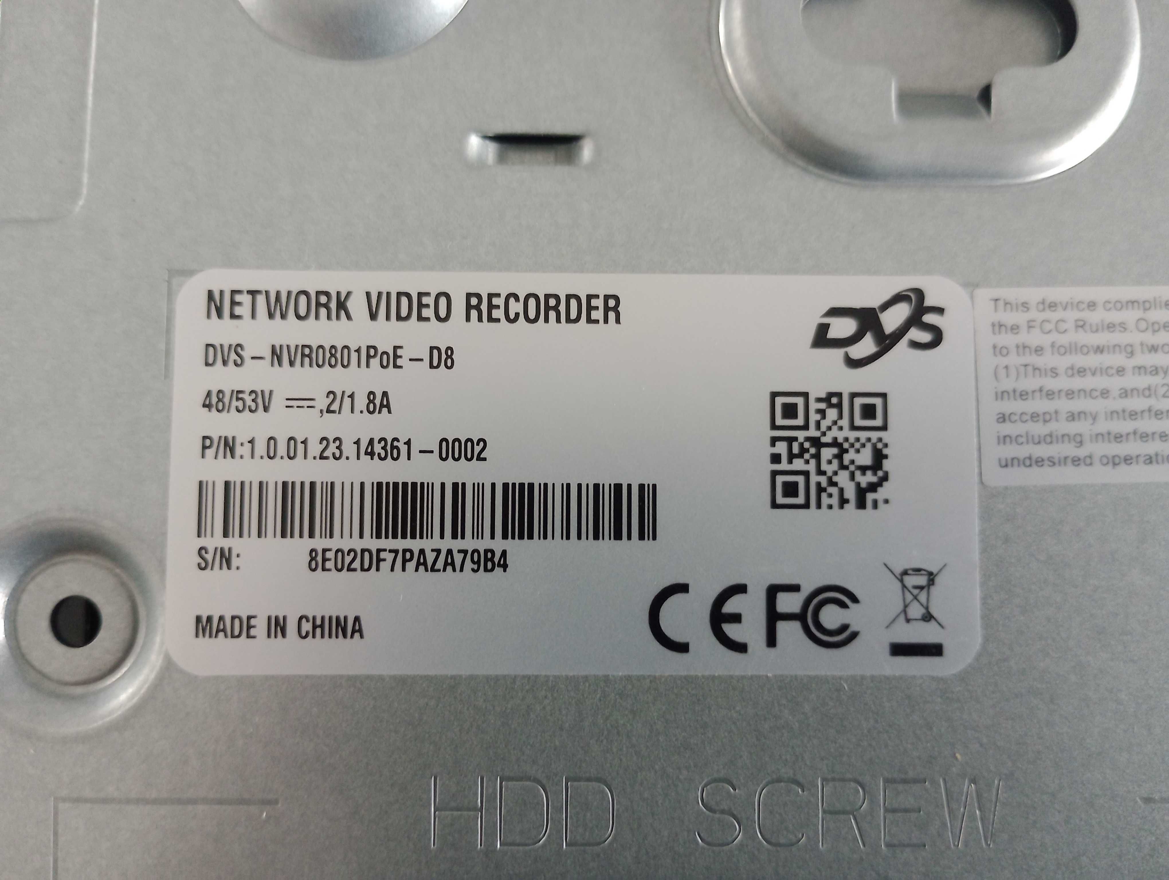 Monitoring Rejestrator DVS-NVR0801PoE-D8.  Nowy