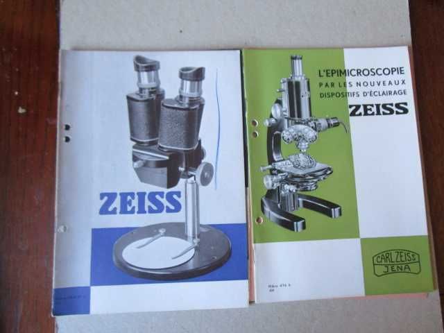 brochuras publicitárias ZEISS instrumentos precisão microscopios etc