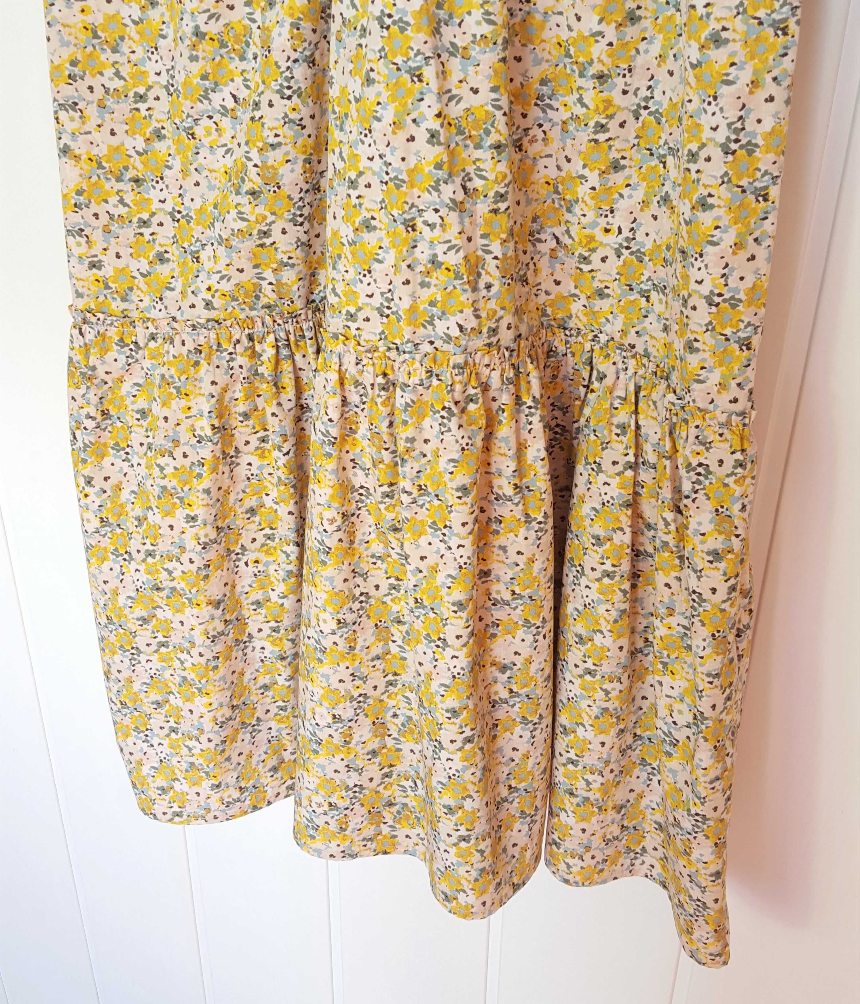 Nowa sukienka Orsay 36 S bawełniana w kwiaty wzór floral długa boho