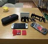 Nintendo Switch Oled Branco + 2 jogos extra + acessórios