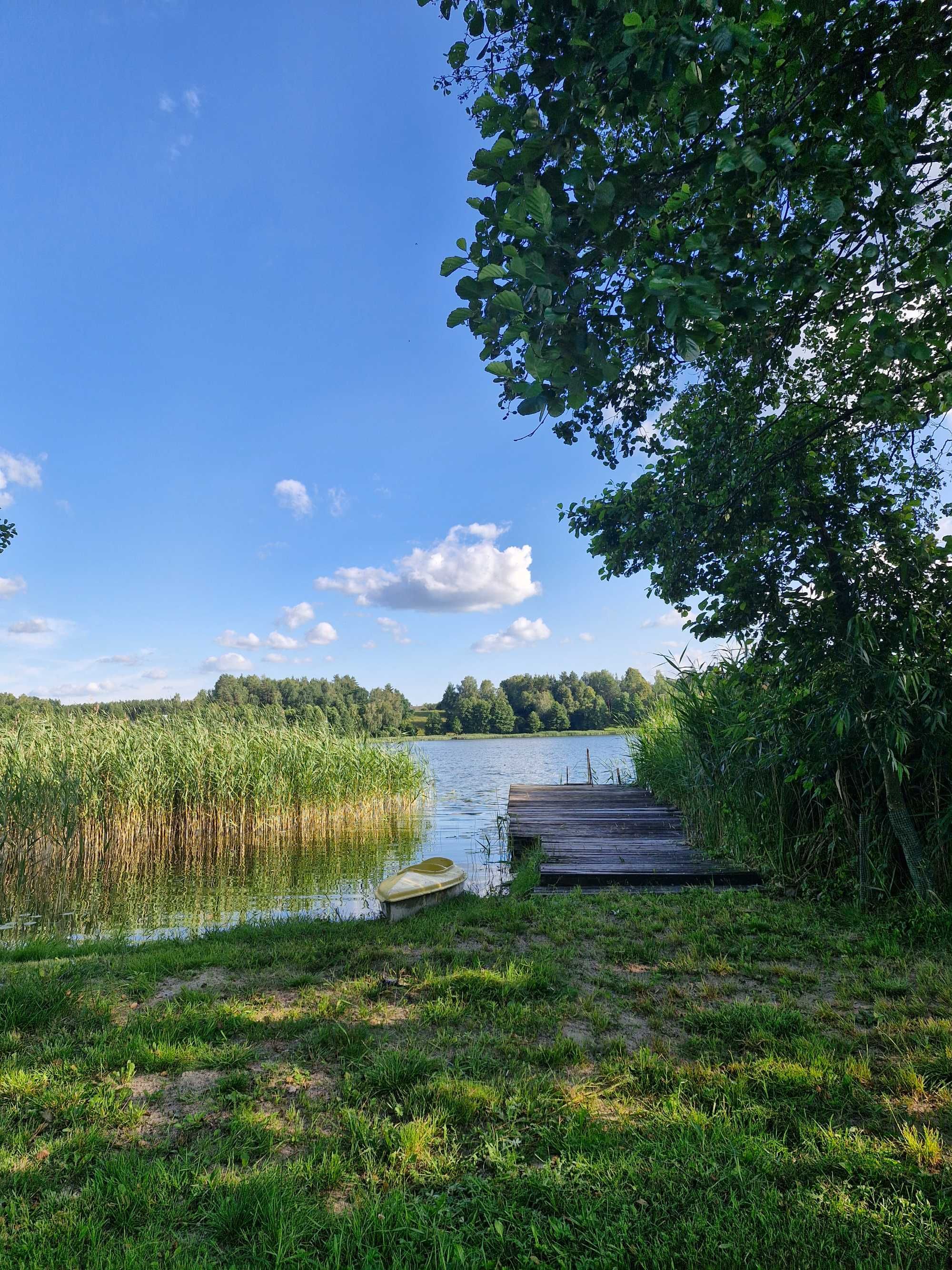 Domek nad jeziorem w Gibach z balią i sauną