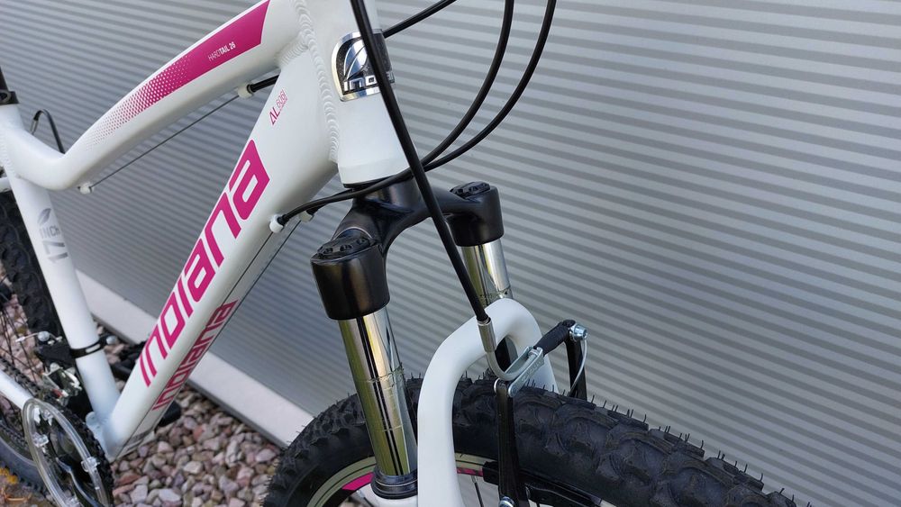 Rower MTB dla osoby 165 cm, INDIANA X-PULSER 1.6  26" biały