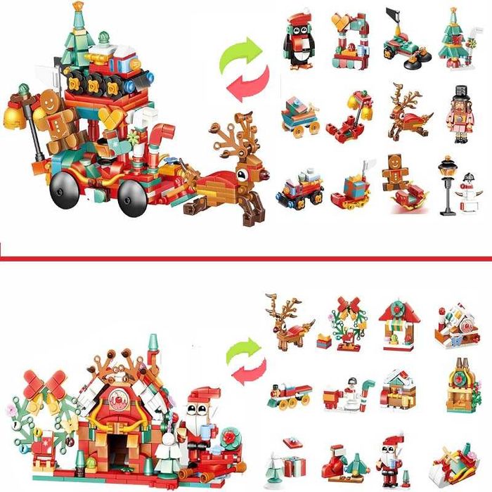 Різдвяний конструктор адвент календар Різдвяний будинок і Карета Санти