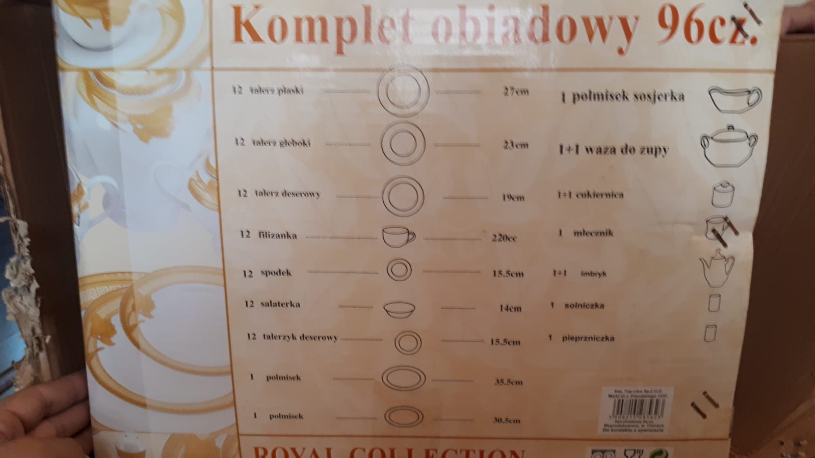 Sprzedam komplet porcelany 96 części zastawa obiadowa nowa w pudełku