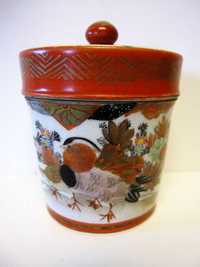 antigo pote de chá  asiático em porcelana - assinada