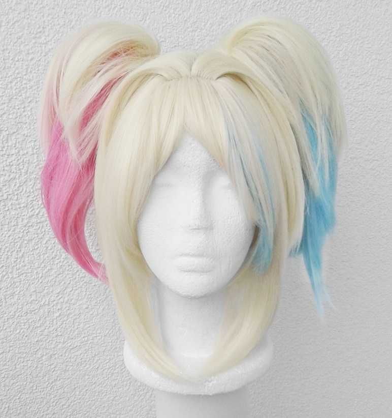 Blond peruka z kitkami cosplay wig Harley Quinn Suicide Squad Isekai