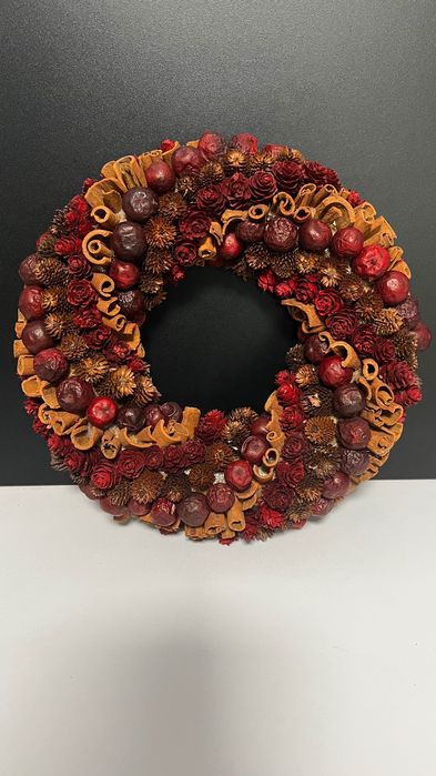 home&you wieniec cranberry stroik boho wianek świąteczny rustykalny