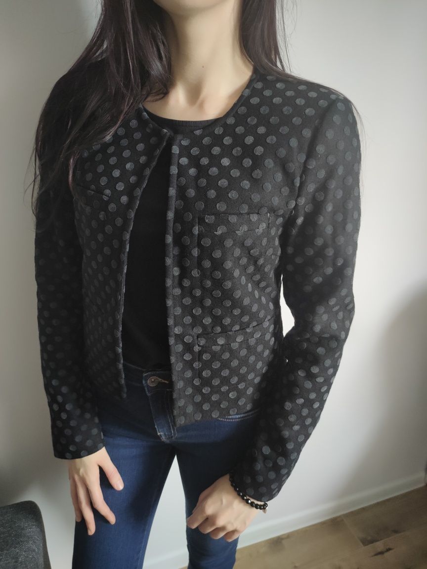 Żakiet pudełkowy premium, marynarka, blazer/kardigan wełna Gestuz m