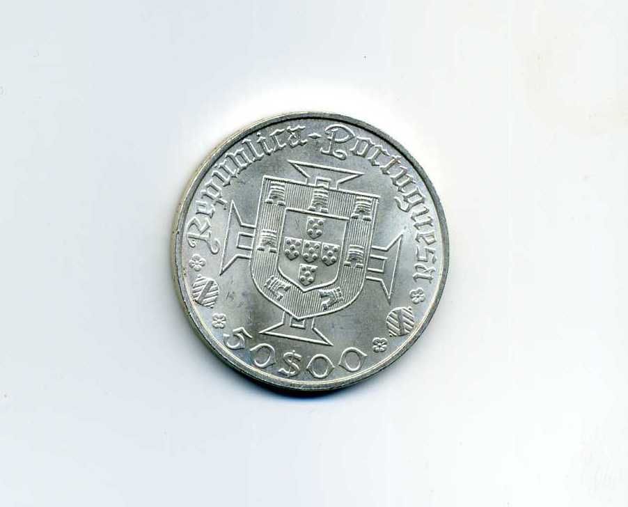 Moeda antiga de Portugal - prata, 50$00, Vasco da Gama #1