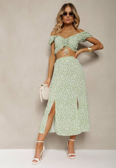 Komplet bluzka top spódnica