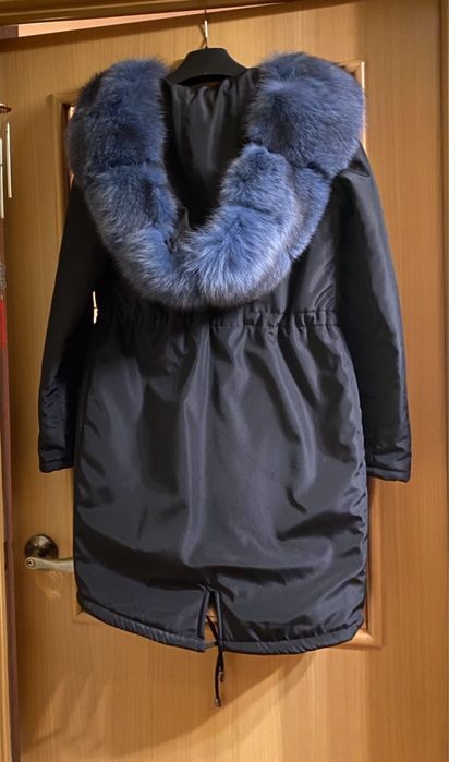 Парка с песцом (синий песец) подходит от XS до М