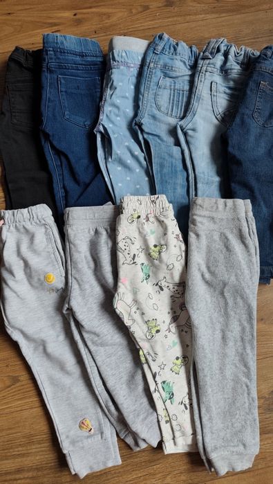 Zestaw 10 sztuk jeansy dresy r. 86 92
