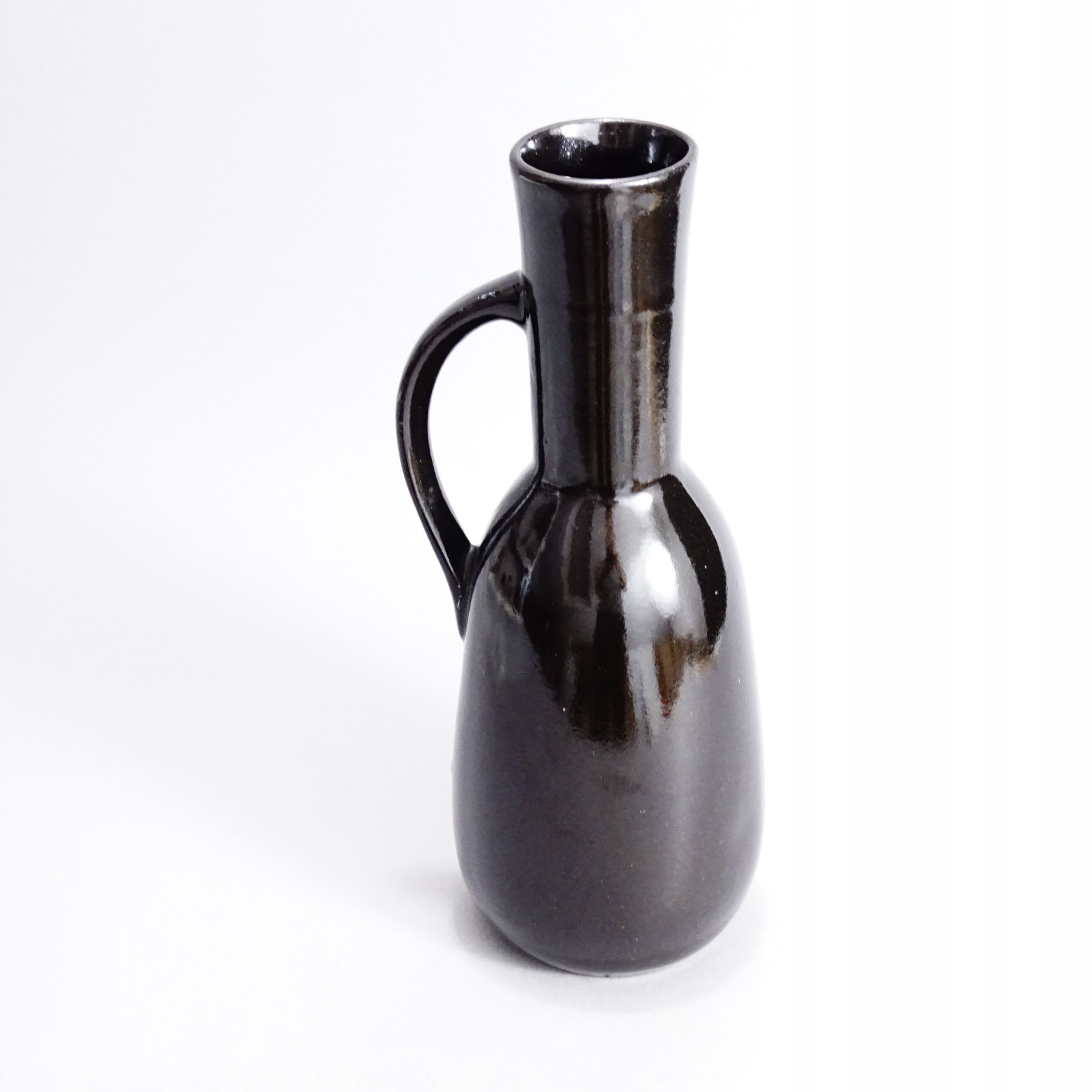 lata 60 piękny czarny ceramiczny wazon dzban 28.5 cm