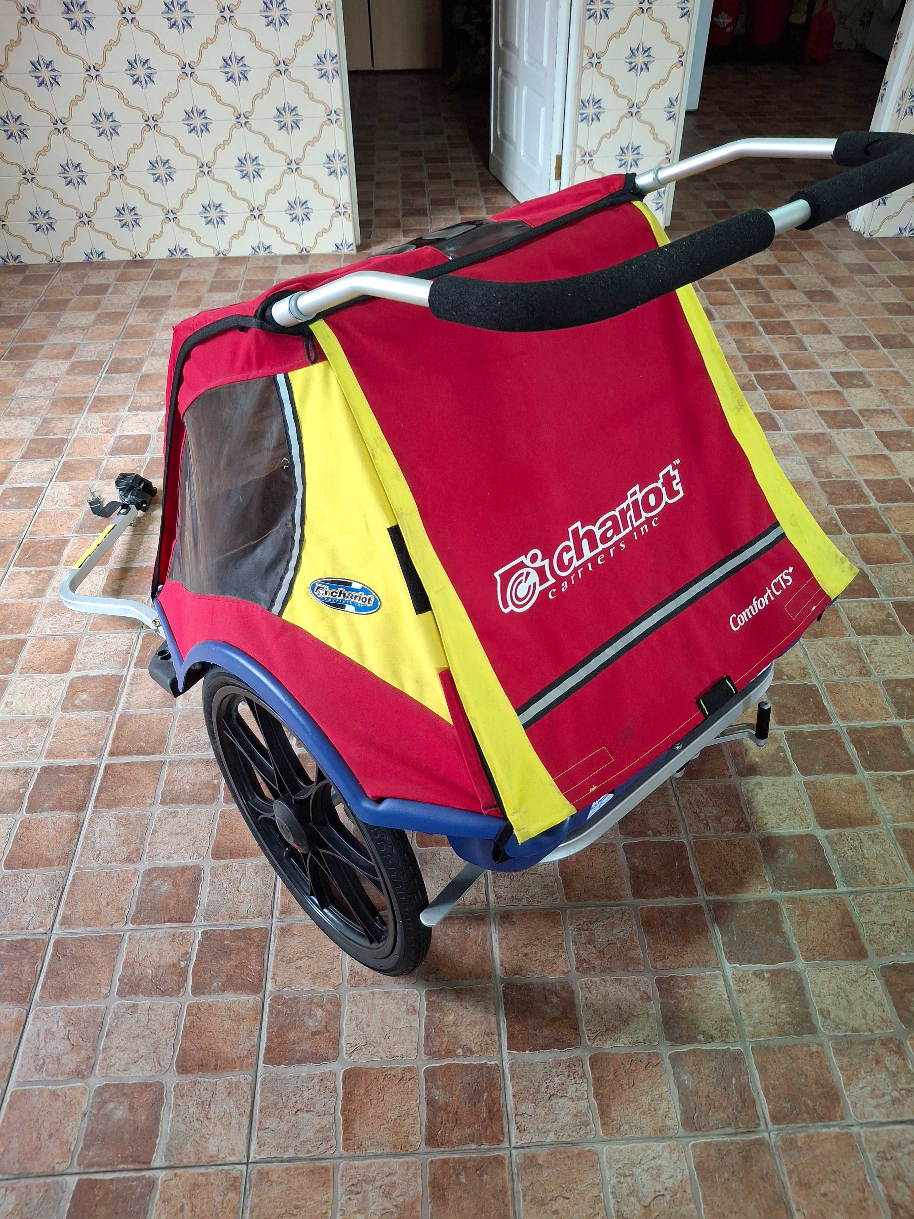 Atrelado de bicicleta para 2 crianças