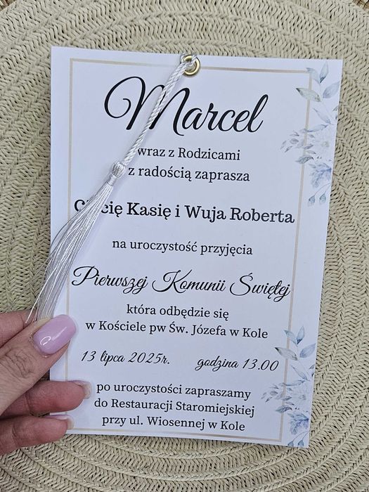 Personalizowane zaproszenia ze zdjęciem, I Komunia Święta