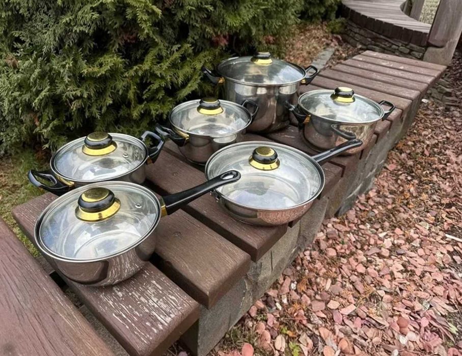 Набір каструль з нержавіючої сталі / набор кастрюль - 12 предметів