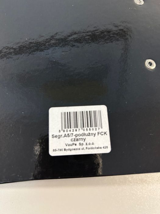 Segregatory A5/7 podłużne czarne 5 szt.