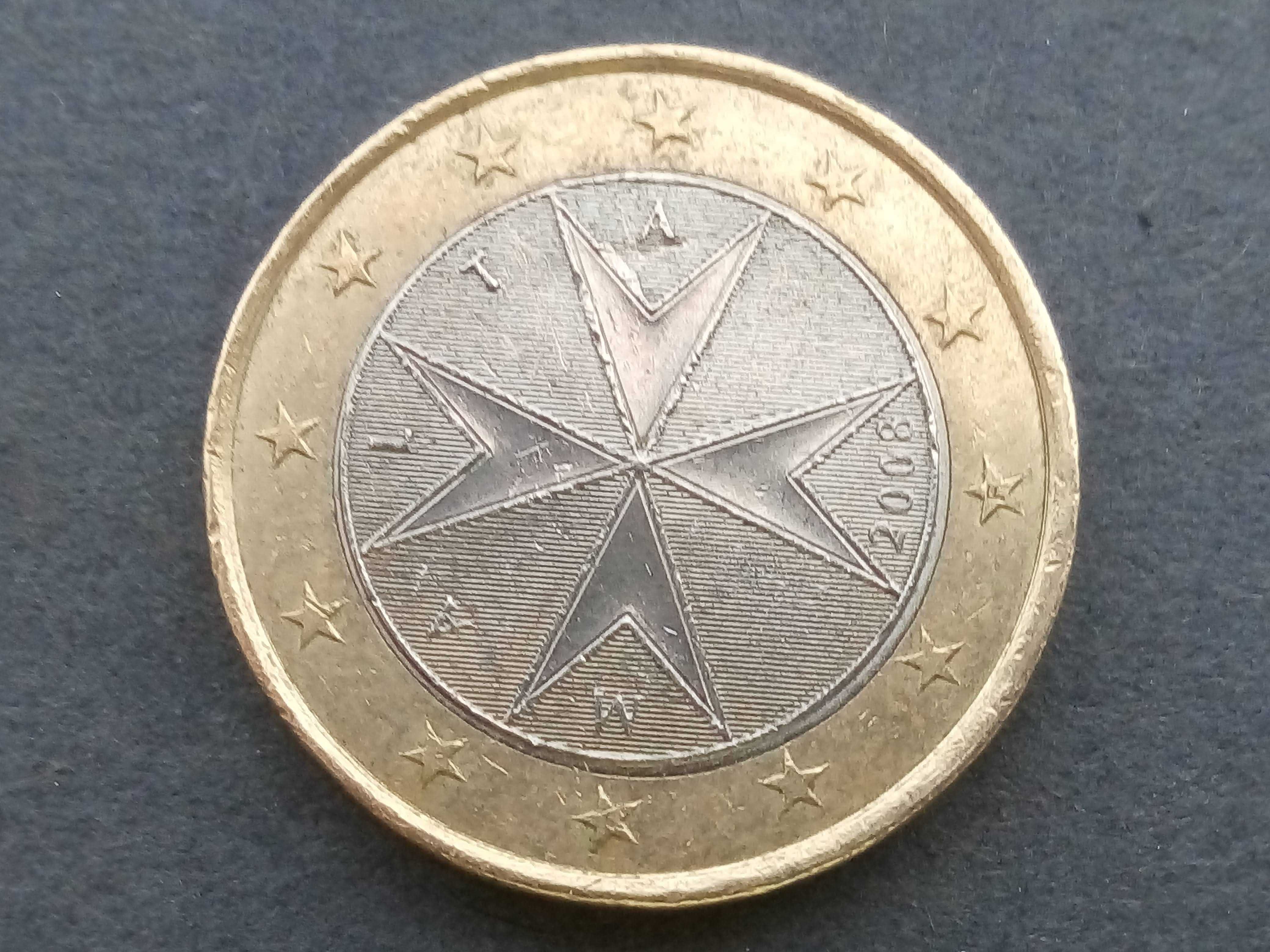 2 moedas 0,50 Cent e 1 euro 2008  MALTA muito raras