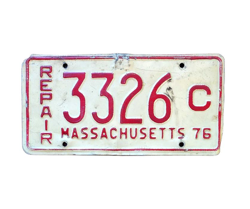 Massachusetts 1976 - oryginalna tablica rejestracyjna z USA