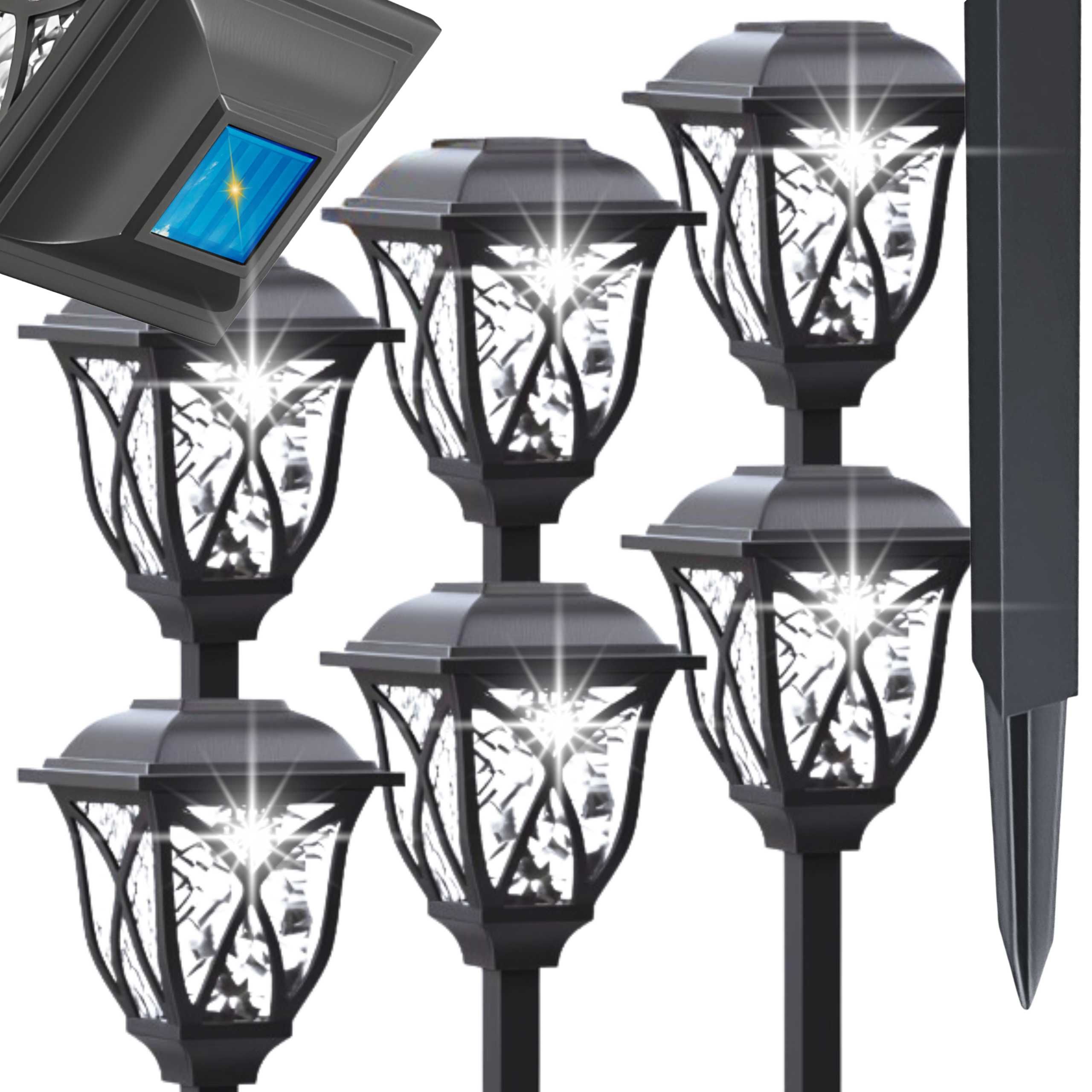 LAMPA Solarna Ogrodowa LED Lampki Solarne Do Ogrodu Zestaw 6 sztuk