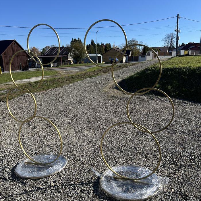 Stelaż tło scianka z okregami skladana 2w1