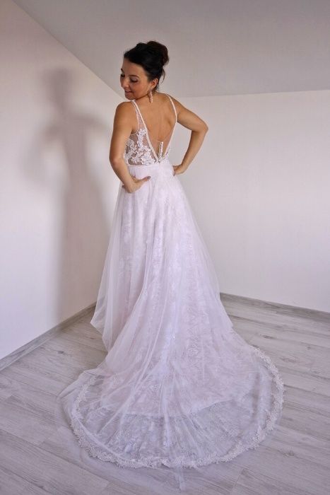Suknia ślubna Erica, kolor ivory/champ/pink, rozmiar 36