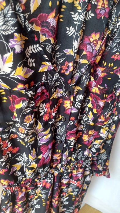 Śliczny kombinezon kwiaty kwiecisty wiosna lato plaża XXS 32 XS 34 hit