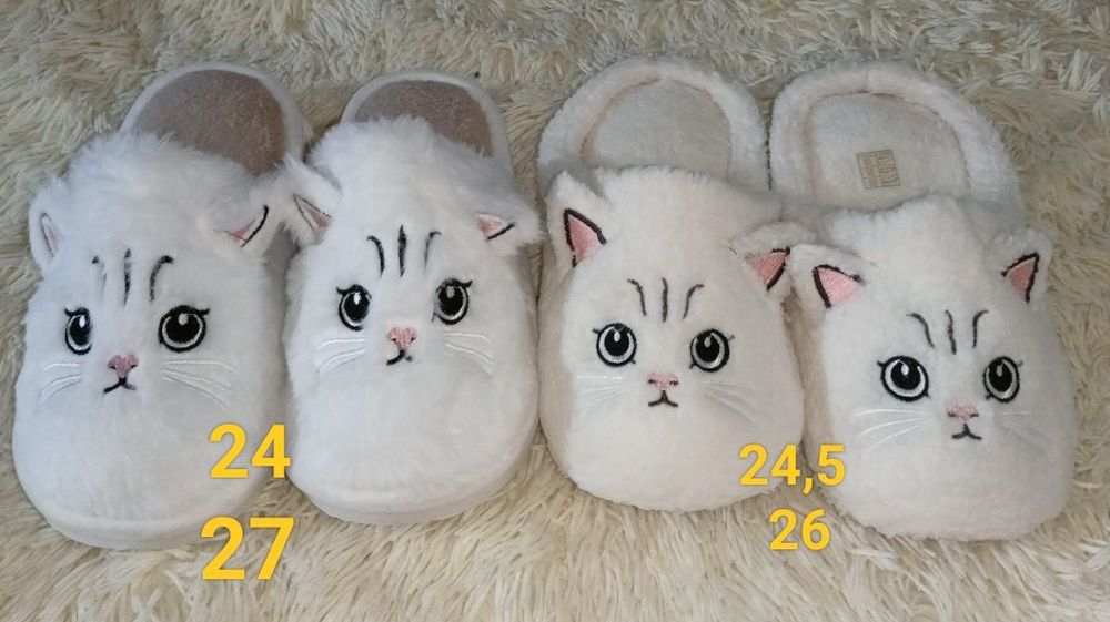 Тапочки комнатные теплые женские кот