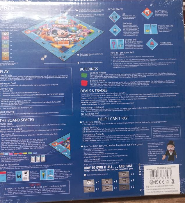 Monopoly disney mickey novo em caixa