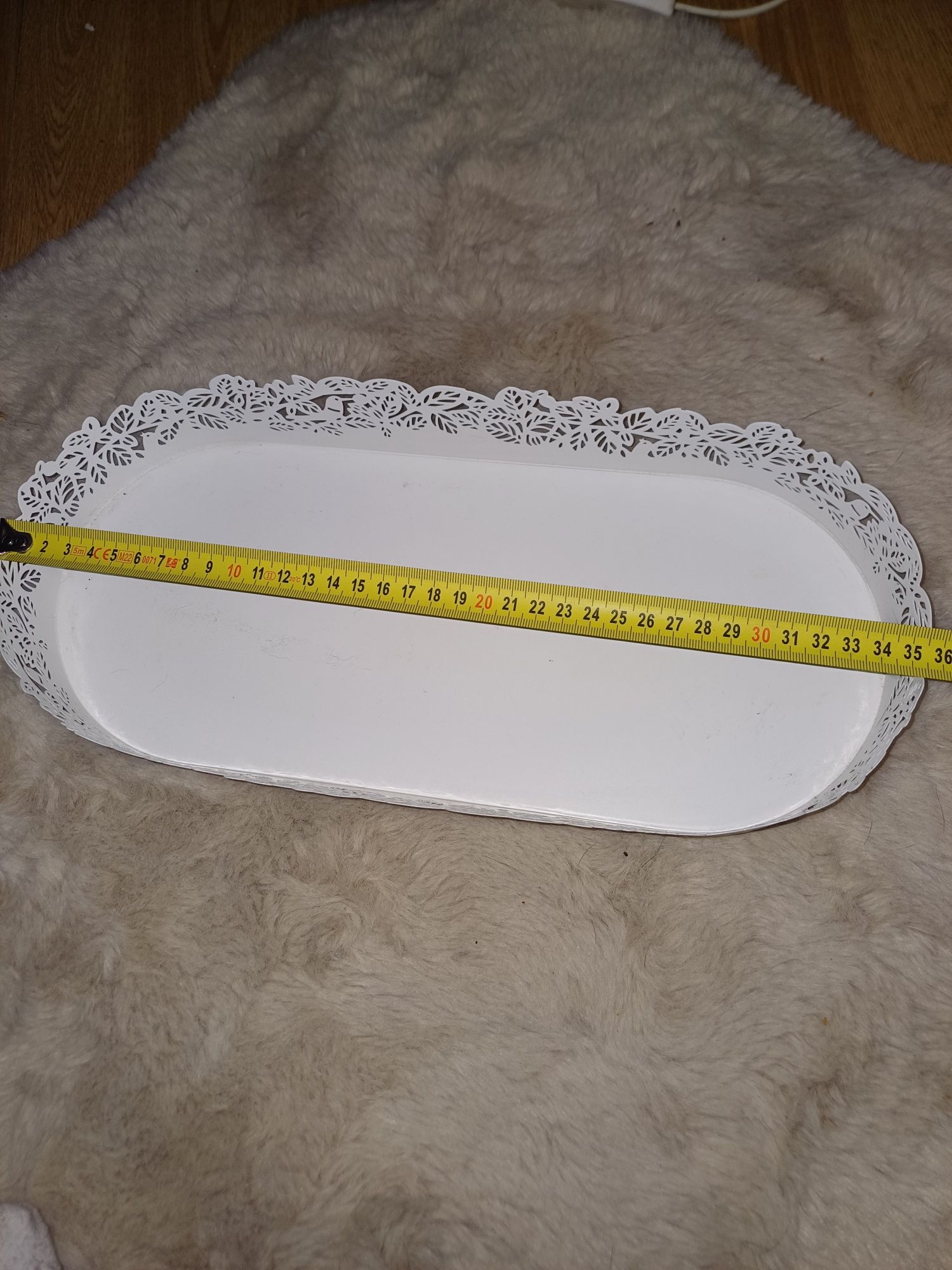 Taca ozdobna biała Ikea