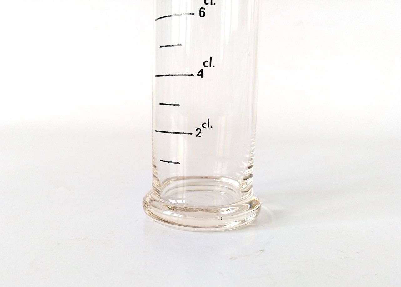 Miarka menzurka szklana 80 ml 8 cl laboratorium apteka kuchnia retro