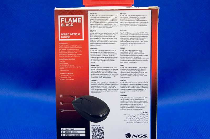 Rato Ótico USB NGS Flame, Novo