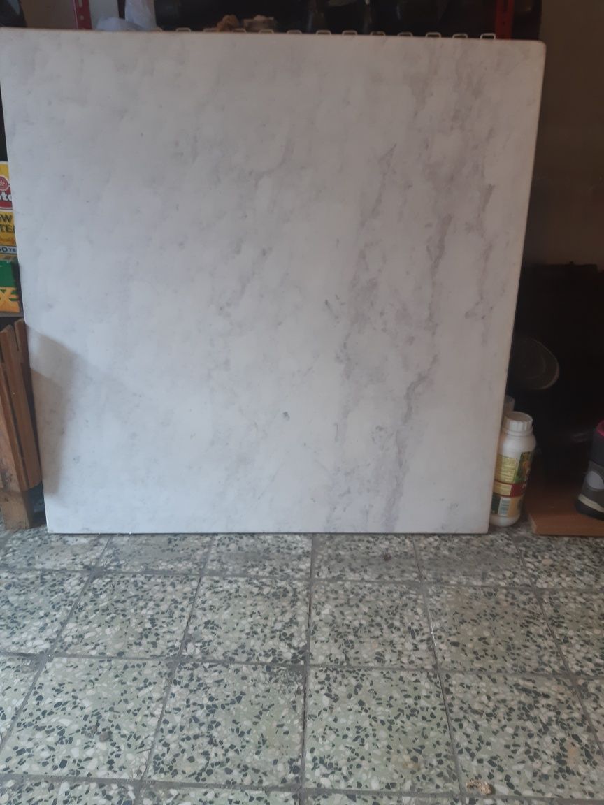 Blat marmurowy 90 x 90 cm BIANCO CARRARA