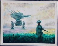'Niewiadoma' 25x20 - ręcznie malowany - akryl na płótnie