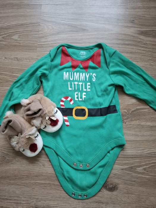 Набір новорічний, боді та капці, 12-18 місяців