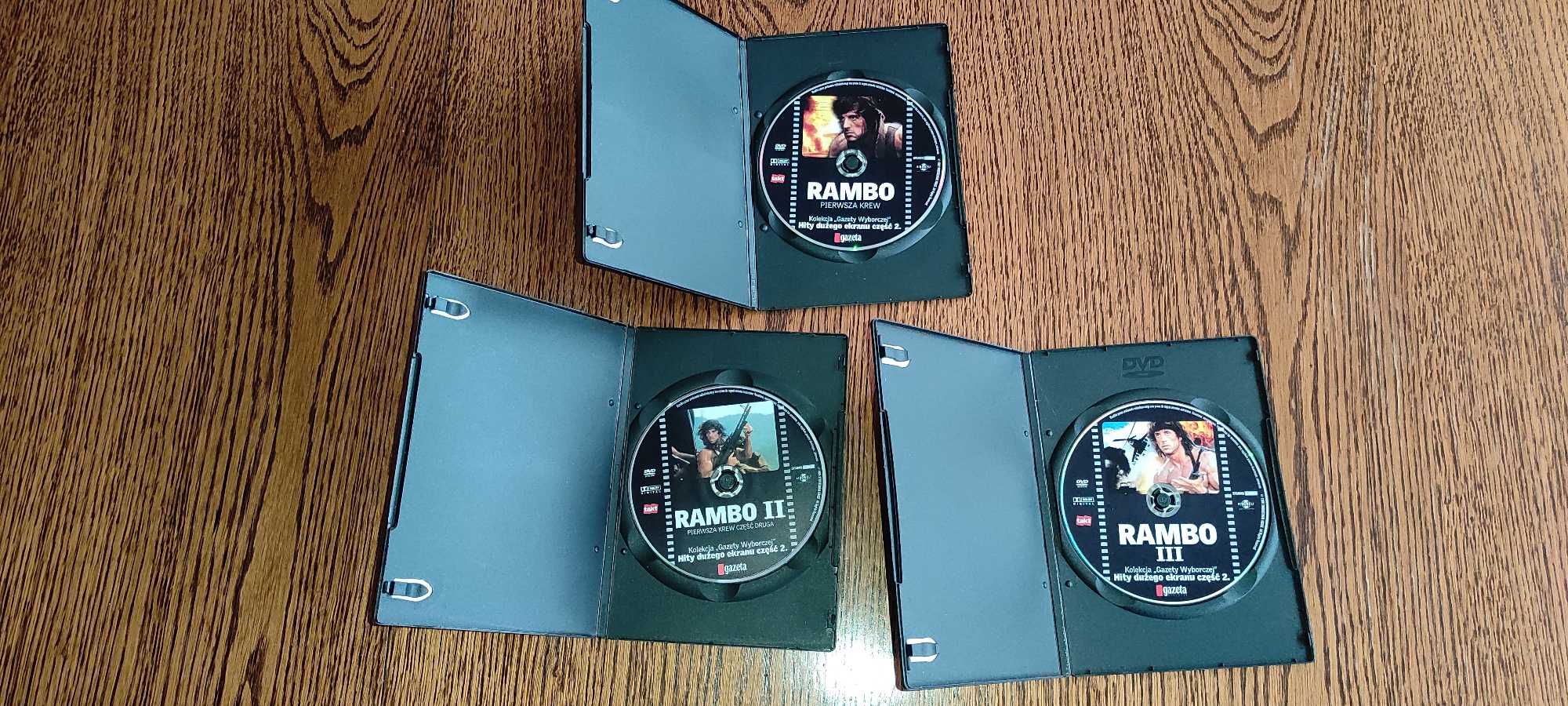 DVD klasyka filmów Rambo I, II, III - zestaw 3 płyt