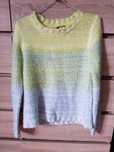 Sweter żółty niebieski ombre Bik bok s/36 neonowy kanarkowy