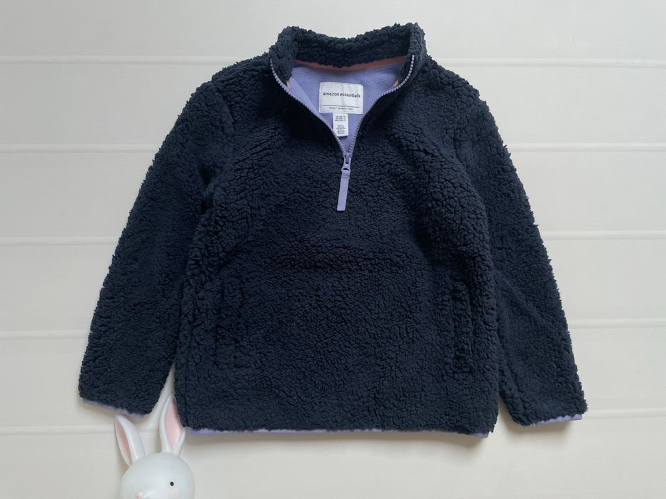 116 122 Amazon Essentials ciepła gruba bluza granat polar miś kurtka