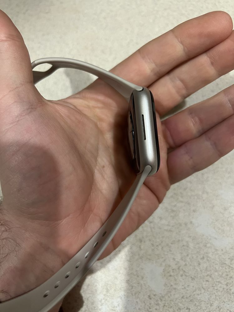Oryginalny Apple Watch 7 45mm GPS+Cellular LTE Srebrny, BATERIA 100%