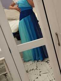 Zjawiskowa suknia S niebieska balowa