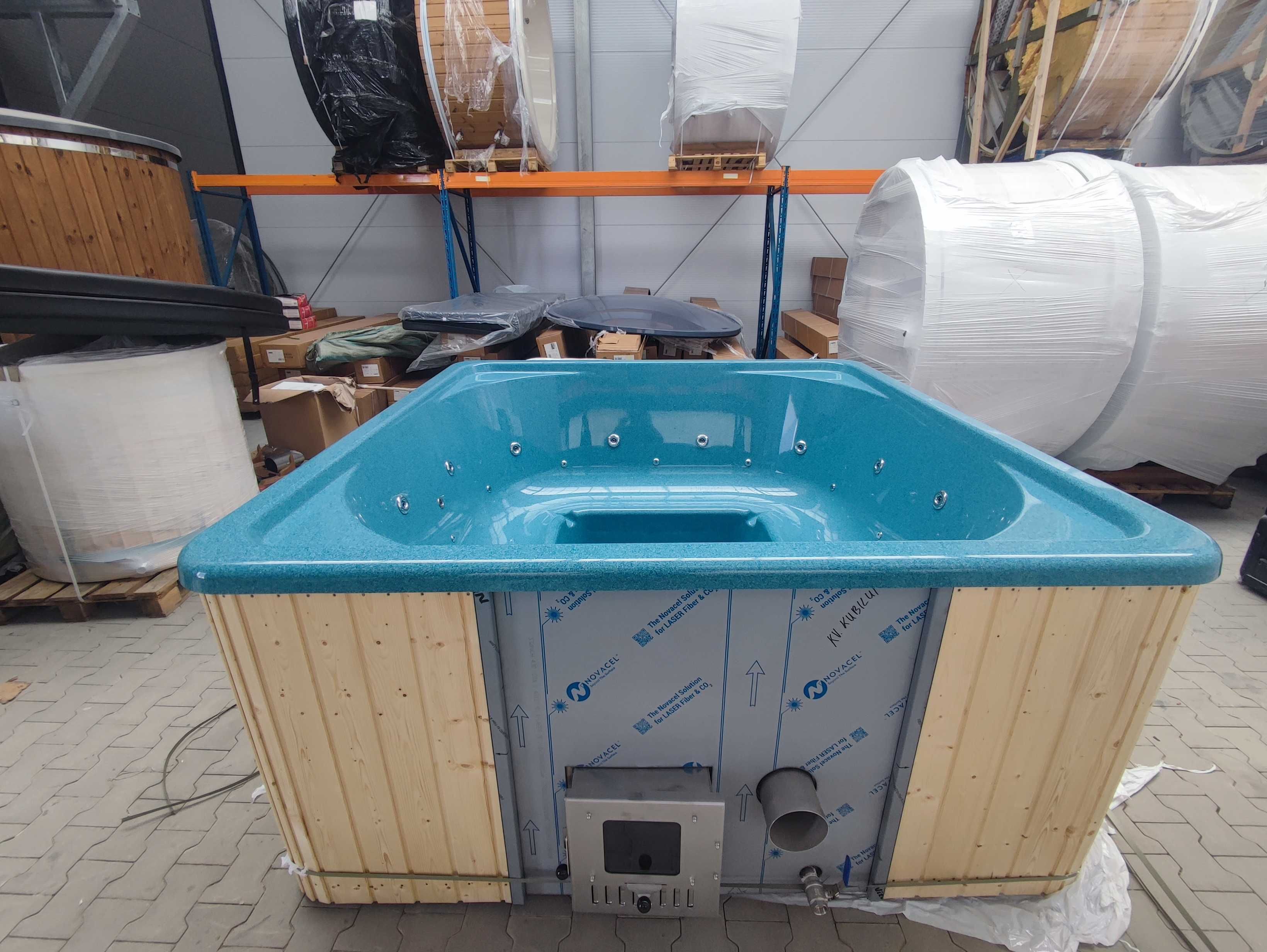 Balia Ogrodowa Kwadrat Hot Tub Gorąca Beczka SPA Ogrodowe Perła