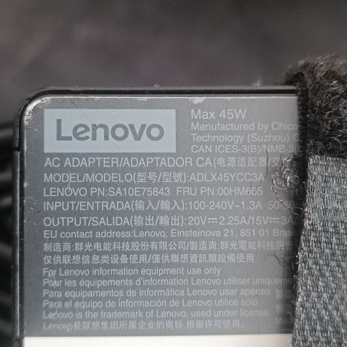 Oryginalny zasilacz Lenovo 45W USB-C