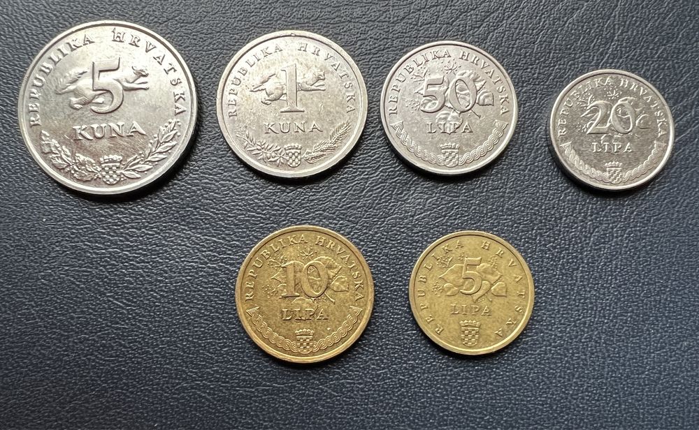 Монети Хорватія Куни та ліпи , обігові